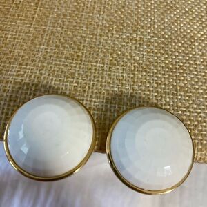 Monet Vintage‎ Faceted White Clip on Earrings